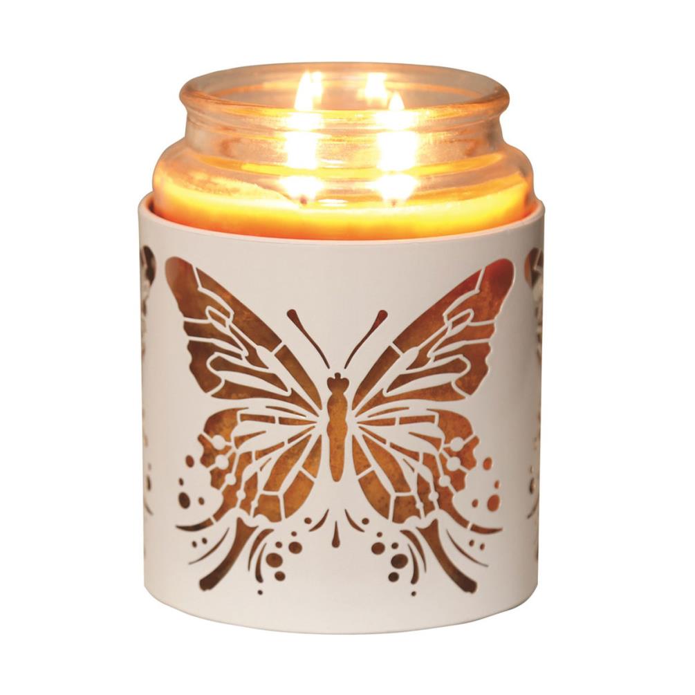 Aroma White & Gold Butterfly Jar Sleeve & Wax Melt Warmer Extra Image 3